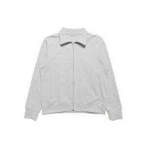 Lady White Co. Textured Full Zip Light Grey Medium